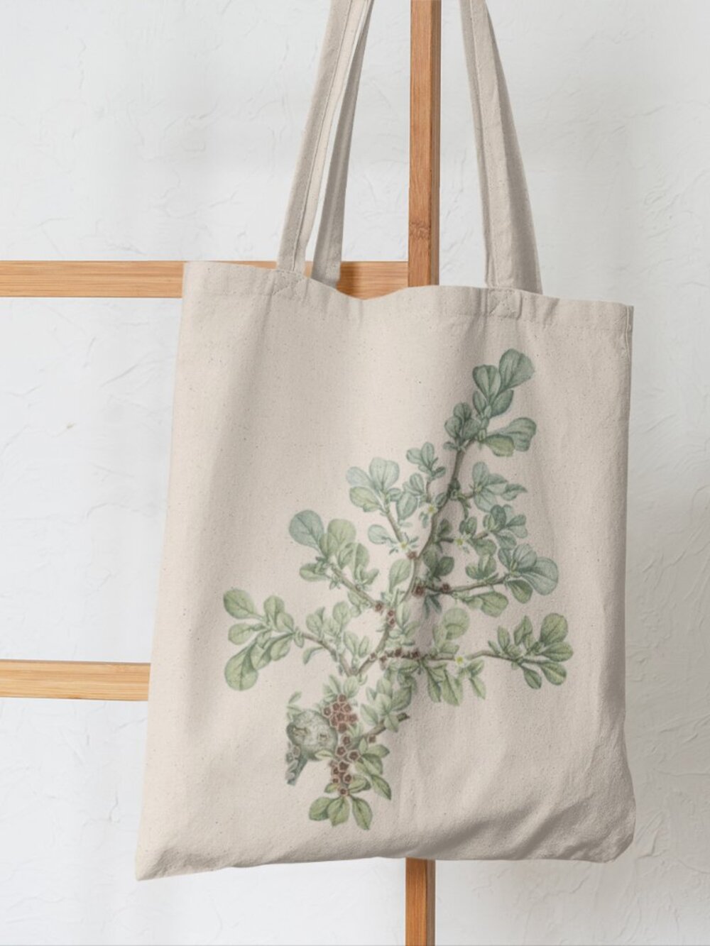 Canary Island Ice Plant Vintage Floral Print Graphic Canvas Tote Bag - Picture 5 of 5